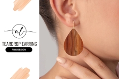 Wooden Teardrop Earring Shape Isolated Image Product Image 1