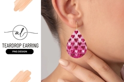 Pink and Red Heart Pattern with Glitter Watercolor Effect Product Image 1
