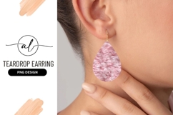 Pink Fur Teardrop Earring Png Design Product Image 1