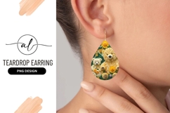 Quilled Teddy Bears Teardrop Earring Png Art Product Image 1