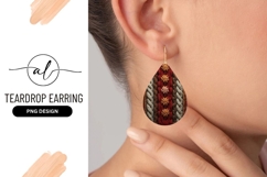 Knitted Floral Teardrop Earring Png Texture Product Image 1