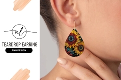 Quilled Sunflower Teardrop Earring Png Design Product Image 1