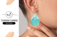 Turquoise Water Drop Abstract Teardrop Earring Png Product Image 1