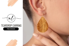 Teardrop Shape Wood Texture Earring Png Product Image 1