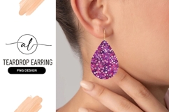 Pink and Purple polka dots Teardrop earring Product Image 1