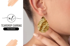 Golden Teardrop Earring Design PNG Product Image 1
