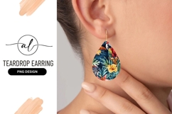 Tropical Teardrop Earring Png Design Product Image 1