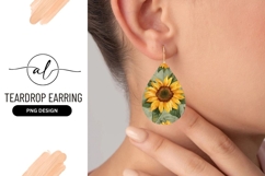 Vibrant Sunflower Teardrop Earring Png Product Image 1