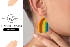 Rainbow Teardrop Earring Png Design Product Image 1