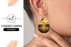 Stained Glass Teardrop Earring Design Product Image 1