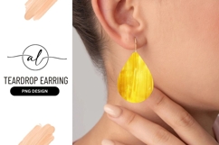 Golden Teardrop Earring Png Design Product Image 1