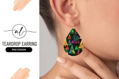 Colorful Teardrop Earring Png Design Product Image 1