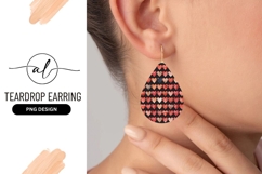 Heart Pattern Teardrop Earring Png Design Product Image 1