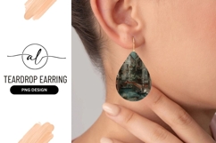 Venetian Canal Scene Teardrop Earring Png Design Product Image 1