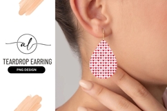 Heart Pattern Teardrop Earring Png Design Product Image 1