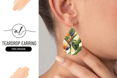 Tropical Bird of Paradise Teardrop Earring Png Design Product Image 1