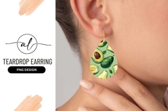 Avocado Teardrop Earring Png Design Product Image 1