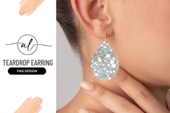 Sparkling teardrop earring png design Product Image 1