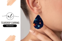 Whimsical Galaxy In A Teardrop Shape Teardrop Earring Product Image 1