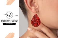 Red leaves teardrop earring png design Product Image 1