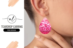 Pink sparkling teardrop earring png design Product Image 1