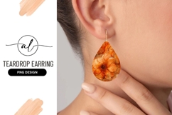 Teardrop earring png design with floral pattern Product Image 1
