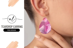 Abstract Pink Waves Teardrop Earring Png Product Image 1