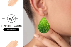 Green teardrop earring png design Product Image 1