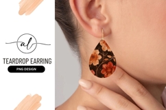 Floral teardrop earring png design Product Image 1
