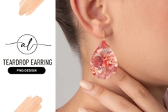 Floral teardrop earring png design Product Image 1
