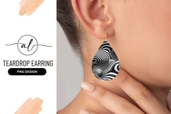 Black And White Abstract Teardrop Earring Png Product Image 1