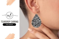 Abstract City Map In Teardrop Earring Shape Product Image 1