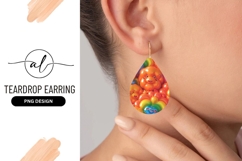 Colorful Smiling Blob Creatures with Teardrop Earring Png Product Image 1