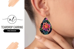 Embroidered Floral Pattern with Bright Pink Orange Product Image 1