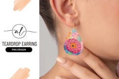 Colorful Gerbera Daisy Floral Pattern with Outlined Leaves Product Image 1