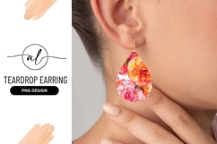 Watercolor Floral Arrangement of Orange Pink and Yellow Product Image 1