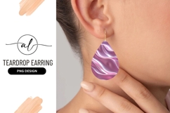 Pink Pearlescent Teardrop Earring Png Template Product Image 1