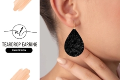 Black Fur Teardrop Earring Png Texture Product Image 1