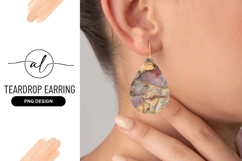 Multicolored Rock Texture Teardrop Earring Png Design Product Image 1