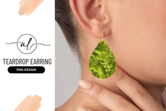 Green Swirls Inside Teardrop Earring Png Element Product Image 1