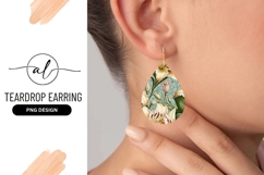 Floral Teardrop Earring Shape Illustration Png Product Image 1