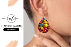 Cute Bees And Flowers Teardrop Earring Png Product Image 1