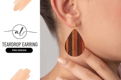 Wooden Texture Teardrop Earring Png Product Image 1