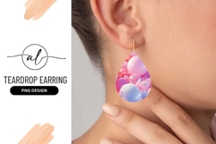 Pink Pearl Sphere Cloud Teardrop Earring Png Product Image 1