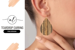 Wooden Teardrop Earring Isolated On White Background Product Image 1