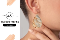 Beige Agate Gemstone Teardrop Earring Png Product Image 1