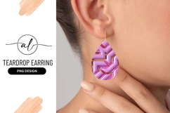 Pink And Gold Abstract Teardrop Earring Png Product Image 1