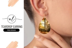 Autumnal Window Teardrop Earring Png Isolated Product Image 1
