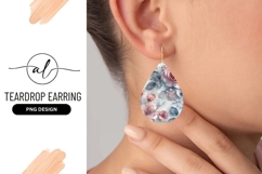 Floral Arrangement Teardrop Earring Png Design Product Image 1
