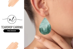 Misty Forest Deer Teardrop Ornament Decoration Png Product Image 1